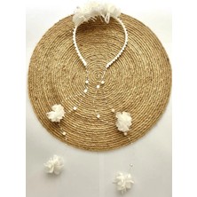 İrembaby Anne Lohusa Seti Pembe Çiçekli Incili Lohusa Tacı Gelin Tacı Çekim