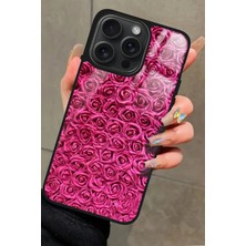 Snacase  Apple iPhone 12 Pro Max Uyumlu Pembe Gül Tasarımlı Parlak Silikon Kılıf