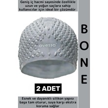 Wintoup #bone Esnek Yumuşak Silikon Havuz Deniz Yüzme Kulağa Su Geçirmez Büyük Beden Saç Bonesi 2 Adet