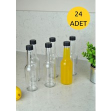 Feyza Design 24'lü Şeffaf Cam 250 ml Süt ve Meşrubat Şişesi Seti