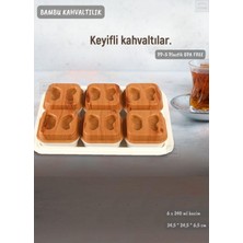 Feyza Design Bambu Renkli 6'lı Kahvaltılık Seti, Bpa Free, Şık ve Pratik Tepsili