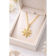 Youday Accessories Zirkon Taşlı Yıldız Figürlü Altın Renk Ataç Zincir Çelik Kolye Model 14 – Kararmaz, Modern ve Şık Tasarım