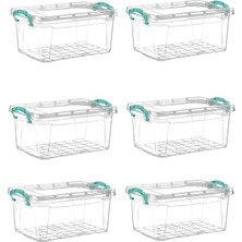 Feyza Design Şeffaf Dikdörtgen Saklama Kabı Seti 6'lı, 5 Lt, Pratik ve Şık Tasarım