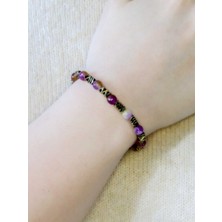 Esha Store Doğal Taş Ametrin Hematit Doğal Taş Kadın Doğal Taş Bileklik EUB13AMH