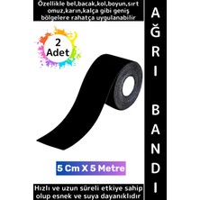 Wintoup #ağrıbandı Hızlı Uzun Süre Etki Kas Bel Bacak Kol Boyun Sırt Omuz Karın Kalça Siyah Isı Bandı 2 Adet