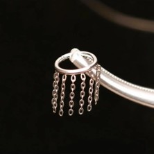 Rupen Kraft %100 G23 Titanyum Zincir Püskül 8mm x 1.2mm Altın Titanyum Kilitli Halka Piercing