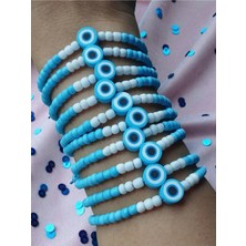 Amabel Jewelerys Çocuklara Özel Karne Bayram Doğum Günü Hediyesi Mavi Nazar Boncuk Fimo 10'lu Bileklik Seti