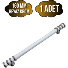 DS Yapı Detay Boru Beyaz Krom Dolap Kulpu Mobilya ve Mutfak Dolap Kulpu(Beyaz - KROM)(160MM)