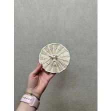 Feyza Design 10 cm Rattan ve Bambu Kapak, Doğal Renk, Şık ve Hafif Tasarım
