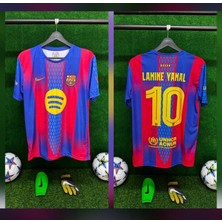 Ceka BARCELONA2025/26 Lamine Yamal Dijital Baskılı 10 Numara Çubuklu Taraftar Forma
