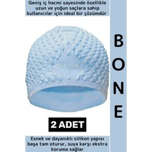 Wintoup #bone Esnek Yumuşak Silikon Havuz Deniz Yüzme Kulağa Su Geçirmez Büyük Beden Saç Bonesi 2 Adet