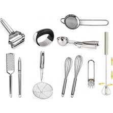 Feyza Design Pratik Çelik Mutfak Hazırlık Seti 11 Parça, Şık ve Kullanışlı Yeni Ürün