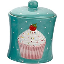 Feyza Design 20 cm Seramik Cupcake Kavanoz, Şık ve Dayanıklı Saklama Çözümü