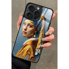 Snacase  Apple iPhone 12 Pro Max Uyumlu Inci Küpeli Kız Tablo Tasarımlı Parlak Silikon Kılıf