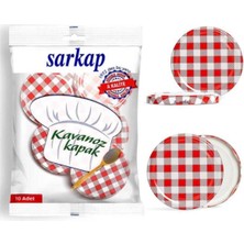 Feyza Design 12 Paket Hijyenik Kavanoz Kapağı, Kırmızı Ekose, Pratik ve Şık Tasarım