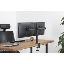 Techly 13-32 Inç Arası, Kelepçeli, 2 Monitör Için Masa Üstü Standı