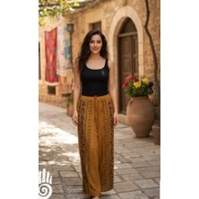 Fibula Bohem Otantik ve Mistik Işlemeli Standart Beden Kapama Şalvar Pamuk Pantolon 36-46 Bedenler Arası Olurbedenlerarasi