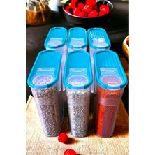 Feyza Design 6'lı Mavi Plastik 4 Litre Saklama Kabı Takımı