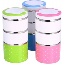 Feyza Design 3'lü Yemek Termosu, Tutacaklı, Sefer Tası, Hiper, 3 Katlı, Pratik ve Şık