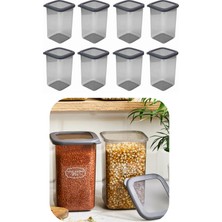 Feyza Design 1200 ml Gri Kare Saklama Kabı, Silikon Kapaklı, Hava Geçirmez, Çok Amaçlı