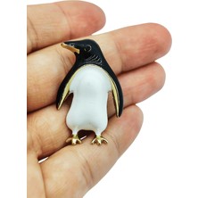 BB Bi Butik Shop Sevimli Penguen Figürlü Gold Detaylı Broş