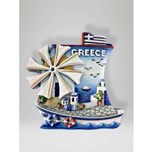 Mundy Greece (Yunanistan) Temalı Kabartmalı Polyester Magnet Buzdolabı Süsü – 7 cm x 7,5 cm (KOD:1082)