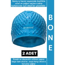 Wintoup #bone Esnek Yumuşak Silikon Havuz Deniz Yüzme Kulağa Su Geçirmez Büyük Beden Saç Bonesi 2 Adet