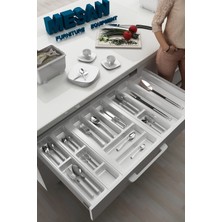 Feyza Design Çekmece Içi Kaşıklık, 84X48X4CM, Beyaz, Esnek ve Pratik Düzenleyici