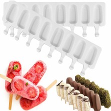 Feyza Design Magnum Şekilli Silikon Dondurma Kalıbı 8'li, Lezzetli Tatlılar Için