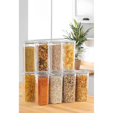 Feyza Design Şeffaf Plastik Saklama Kabı Seti, Vakum Silikon Conta, 1,7l, 12'li