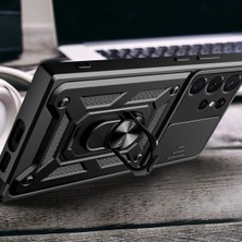 Verto Newface Samsung Galaxy S23 Ultra Kılıf Pars Lens Yüzüklü Silikon - Kırmızı