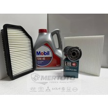 Mobil Hyundai Accent Blue Benzinli ( 12-18 ) 10W-40 Yağ - Hava- Polen Bakım Seti