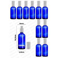 Feyza Design 100ML Mavi Cam Metal Sprey Şişe 10’lu, Sızdırmaz, Parfüm ve Kolonya Için