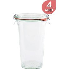 Feyza Design 4'lü 795 ml Cam Kare Saklama Kavanoz Seti, Şık ve Kullanışlı Ürün