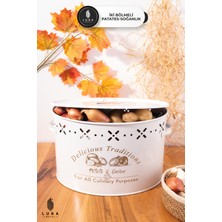 Feyza Design 2 Bölmeli Beyaz Metal Patates ve Soğan Sepeti, 40X24 Cm, 18 Lt