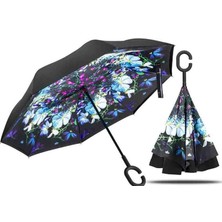 Ay Ege Kadın Ters Şemsiye Gece Çiçeği