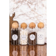 Feyza Design 4'lü Cam Kavanoz Seti, Kapaklı, Saklama, 1300 Ml, Dekoratif, Çok Amaçlı