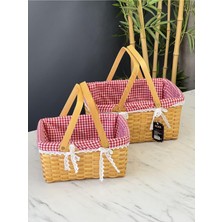 Feyza Design Çiftli Bambu Piknik Sepeti, Çok Amaçlı ve Şık Tasarım