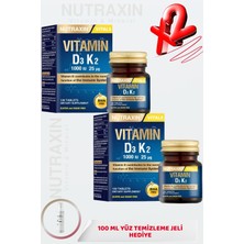 Nutraxin D3K2 Vitamin 120 Tablet X2 + 100 ml Yüz Yıkama Jeli