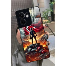 Snacase Oppo Reno 13F Uyumlu Türk Bayrağı Tasarımlı Parlak Silikon Kılıf