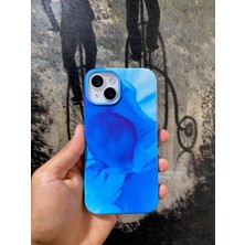 iPhone 14 Pro Max Marble Blue Deri Magsafe Luxury Kılıf