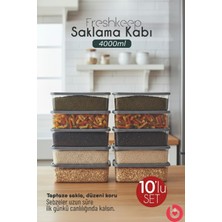 Feyza Design 10'lu 4l Derin Dondurucu ve Mikrodalga Uyumlu Saklama Kabı Seti