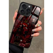 Snacase  Apple iPhone 14 Pro Max Uyumlu Bordo Poster Tasarımlı Parlak Silikon Kılıf