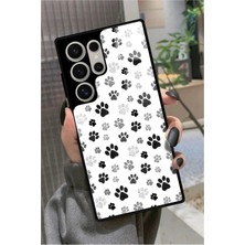 Snacase  Samsung Galaxy S24 Ultra Uyumlu Siyah-Beyaz Kedi Patisi Tasarımlı Parlak Silikon Kılıf