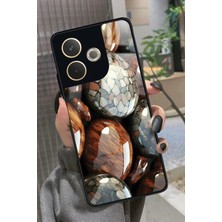 Snacase Oppo A5 Pro Uyumlu Kahverengi Taş Tasarımlı Parlak Silikon Kılıf