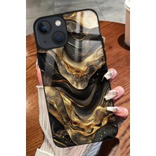 Snacase  Apple iPhone 13 Uyumlu Siyah&altın Mermer Tasarımlı Parlak Silikon Kılıf