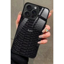 Snacase  Apple iPhone 11 Pro Max Uyumlu Siyah Yılan Derisi Tasarımlı Parlak Silikon Kılıf