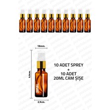 Feyza Design 20ML Amber Cam Sprey Şişe, 10 Adet, Kaliteli ve Şık Tasarım