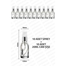 Feyza Design Şeffaf Cam 20ML Sprey Başlık Seti, 10 Adet, Kaliteli ve Güvenilir Kullanım