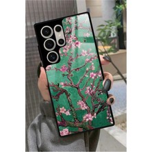 Snacase  Samsung Galaxy S22 Ultra Uyumlu Van Gogh Yeşil Ağaç Tablo Tasarımlı Glossy Silikon Kılıf